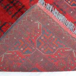 3'5x5'0 Ft Red Afghan Bokhara Rug, Turkmen Oriental Geometric Khal Mohammedi Bukhara Handmade Livingroom, D??cor Office Rug - thumbnail 4