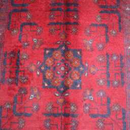 3'5x5'0 Ft Red Afghan Bokhara Rug, Turkmen Oriental Geometric Khal Mohammedi Bukhara Handmade Livingroom, D??cor Office Rug - thumbnail 3