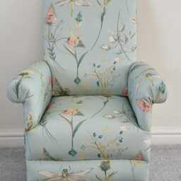 Handcrafted Butterfly Fabric Children's Armchair Girls Nursery Chair Seat Kids Bedroom Gingham Safari Animals Hares Giraffes Check - thumbnail 3