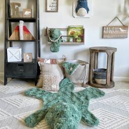 T-Rex Dinosaur Rug in Faux Fur For Dino Nursery Decor - thumbnail 4