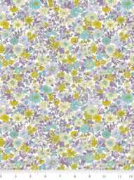 Floral Baby Crib Sheet Soft Teal, Mustard Daisy Bedding Liberty London - thumbnail 2