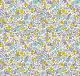 Floral Baby Crib Sheet Soft Teal, Mustard Daisy Bedding Liberty London - thumbnail 1