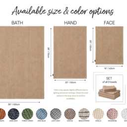 Beige Linen Waffle Towel Set - Quick Dry Towels For Face, Hand, Body Soft Natural Bath Minimalist Neutral Spa Gift Her Or Him - thumbnail 4