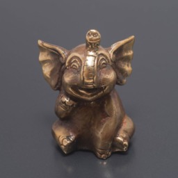 Happy Elephant Statue, Antique Brass Elephant, Baby Ganesha, Lucky Figure, Christmas Gifts, Buddhist - thumbnail 2