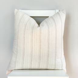 Neutral Farmhouse Beige Striped Pillow Cover - thumbnail 2