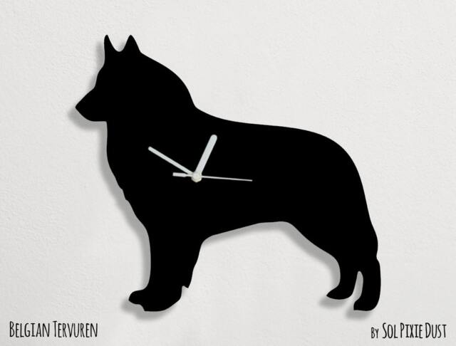 Belgian Tervuren Dog - Wall Clock Silhouette - image 1