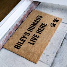 My Humans Live Here Dog Doormat - Custon Coir Mat Personalizable Name Door Cute Animal Lover Gift - thumbnail 2