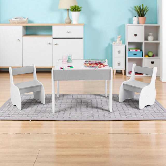 Kids Activity Table & Chair Set 4-In-1 Wooden Desk For Drawing Reading Play Dining Toddler Furniture 3-6 Years Gift Room - image 1