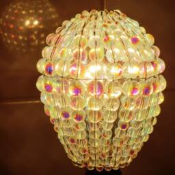 Ab Iridescent Crystal Chandelier Inspired Glass Bead Lightbulb Gls Bulb Aurora Borealis Cover Sleeve Lamp Shade Light Drops Retro Kitsch - thumbnail 4