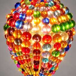 Multi Colour Boho Crystal Rainbow Colours Chandelier Inspired Glass Bead Lightbulb Gls Bulb Cover Sleeve Lamp Shade Light Drops Retro Kitsch - thumbnail 4