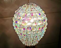 Ab Iridescent Crystal Chandelier Inspired Glass Bead Lightbulb Gls Bulb Aurora Borealis Cover Sleeve Lamp Shade Light Drops Retro Kitsch - thumbnail 1