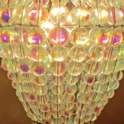 Ab Iridescent Crystal Chandelier Inspired Glass Bead Lightbulb Gls Bulb Aurora Borealis Cover Sleeve Lamp Shade Light Drops Retro Kitsch - thumbnail 2