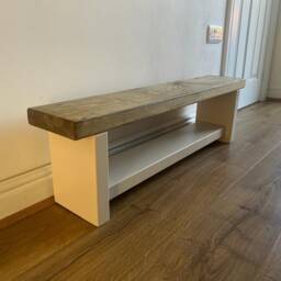 Handcrafted Chunky Solid Wooden Children's Bench Seat - thumbnail 2