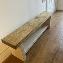 Handcrafted Chunky Solid Wooden Children's Bench Seat - thumbnail 3