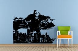 King Giant Big Gorilla Monkey Animal City Skyscrapers Movie Scene Wall Decal Vinyl Sticker Mural Room Decor L1686 - thumbnail 1
