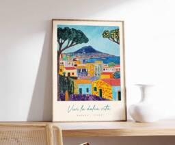 Naples Italy Travel Poster Vibrant Coastal City Art Print - thumbnail 1