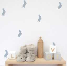 Rabbit Wall Decals For Nurseries, Neutral Nursery Stickers, Baby's Room Art, Easy Removeable Peter Decor - thumbnail 1