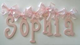 Custom Wood Letters, Nursery Letters, Decor, Wall Wooden Letters Glitter & Sparkle - thumbnail 1