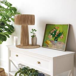 Van Gogh Oleanders & Books Print, Still Life Oil Painting Canvas, Botanical Floral Wall Decor, Flower Vase Poster, Fine Art Gift - thumbnail 2