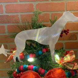 Greyhound, Dog Christmas Tree Topper, Holiday Decoration, Aluminum, Metal Dog, Unique Dog Lover Gift, Greyhound Rescue - thumbnail 2