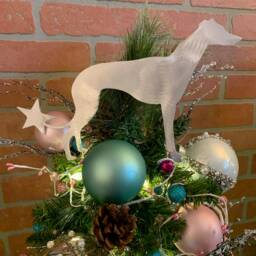 Greyhound, Dog Christmas Tree Topper, Holiday Decoration, Aluminum, Metal Dog, Unique Dog Lover Gift, Greyhound Rescue - thumbnail 4