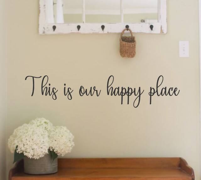 This Is Our Happy Place-Vinyl Wall Decal - Farmhouse - Bedroom - Home Decor - Quotes - image 1