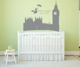 Mary Poppins Nursery Wall Decal Let's Fly A Kite Quote 31Mp - thumbnail 1