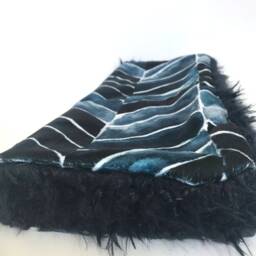 Lovey, Mini Blanket, Security Blankie, Minky Baby Blue & White New Gift, Chevron Lovey - thumbnail 3