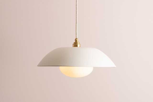 White Dusk Ceramic Lamp Shade & Pendant Set - image 1