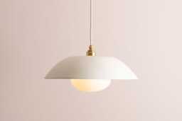 White Dusk Ceramic Lamp Shade & Pendant Set