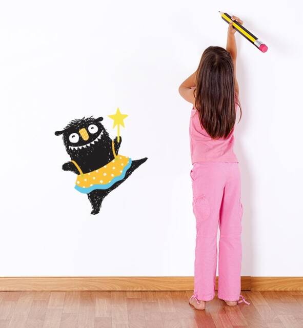 Cute Princess Monster Wall Sticker Decal - Kids Stickers, Animals Childrens Decals, Art, Room