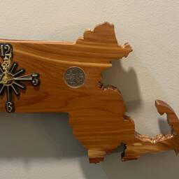Massachusetts Handmade State Quarter Clock With Inlaid Quarters. Fully Customizable - thumbnail 3