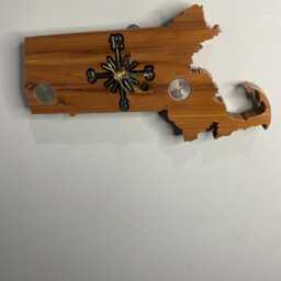 Massachusetts Handmade State Quarter Clock With Inlaid Quarters. Fully Customizable - thumbnail 2