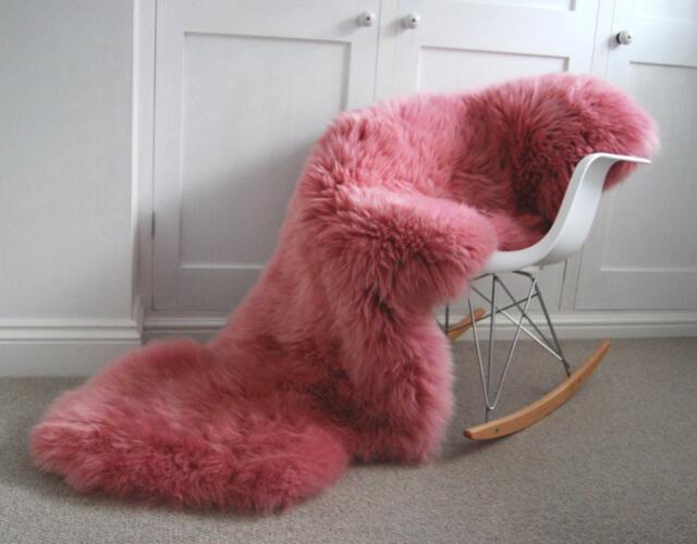 xxl Pink Sheepskin Rug Throw Gorgeous Genuine Double Sized Luxury in A Rose Pink , Student, Interior Decor, Hygge, Fur, Sheepskin - image 1