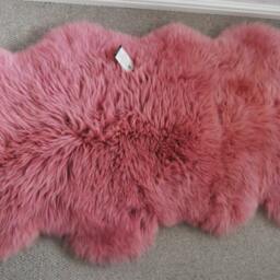 xxl Pink Sheepskin Rug Throw Gorgeous Genuine Double Sized Luxury in A Rose Pink , Student, Interior Decor, Hygge, Fur, Sheepskin - thumbnail 3