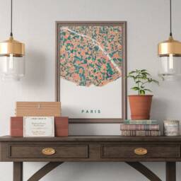 Paris - Original Map Of Paris/City Paris, Paris Poster, Design, France, Europe, Decoration, Print, Wall Print - thumbnail 2