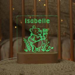 Winnie The Pooh Night Light - Personalised Children's Toddler Bedside Nightlight - thumbnail 2