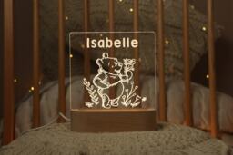 Winnie The Pooh Night Light - Personalised Children's Toddler Bedside Nightlight - thumbnail 1