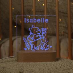 Winnie The Pooh Night Light - Personalised Children's Toddler Bedside Nightlight - thumbnail 3