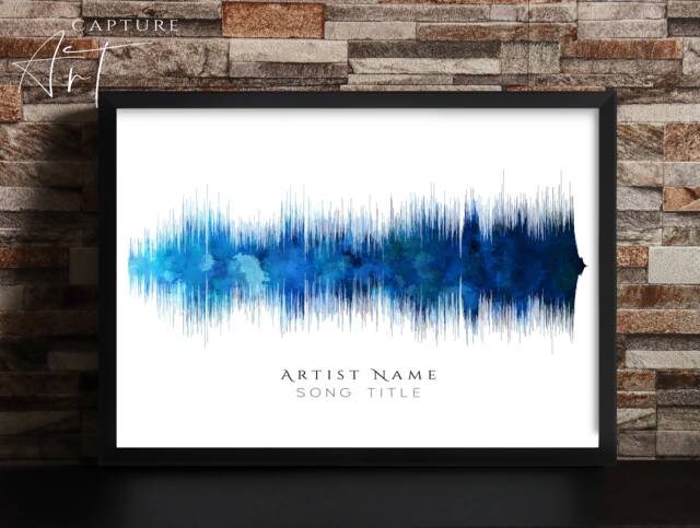 Custom Watercolour Soundwave, Personalised Sound Wave Song Print - image 1