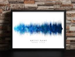 Custom Watercolour Soundwave, Personalised Sound Wave Song Print - thumbnail 1