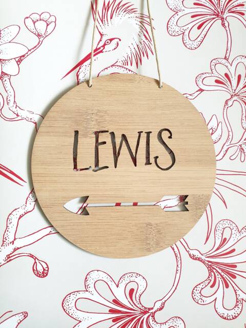 Personalised Wooden Wall/Door Hanging-Arrow-Wall Hanging-Wall Art-Wooden Sign-Custom Name-Kids Gift-Baby Gift-Lasercut - image 1