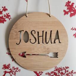 Personalised Wooden Wall/Door Hanging-Arrow-Wall Hanging-Wall Art-Wooden Sign-Custom Name-Kids Gift-Baby Gift-Lasercut - thumbnail 2