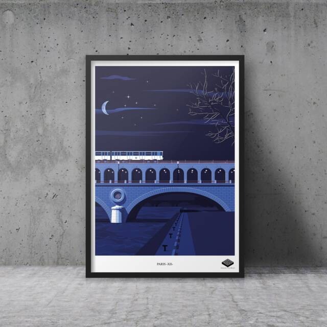 Poster A3/Paris Xii - Aerial Metro Quai De La Gare - image 1