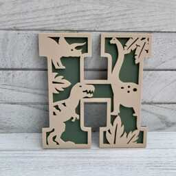 Dinosaur Themed Wall Letters/ Children's Bedroom Decor/Wooden Toy Box Letters Art - thumbnail 2