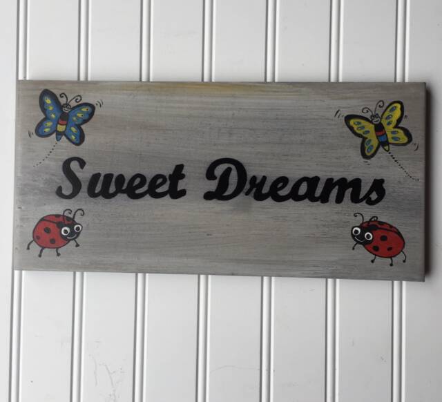Sweet Dreams Family Decor, Farmhouse Sign, Gallery Wall Baby's Room Hand Painted Rustic, Child's Birthday Gift, Decor - image 1