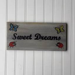Sweet Dreams Family Decor, Farmhouse Sign, Gallery Wall Baby's Room Hand Painted Rustic, Child's Birthday Gift, Decor - thumbnail 2
