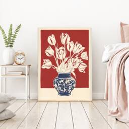Floral Vase Art Print, Flower Poster, Wall Decor, Art, Still Art - thumbnail 2