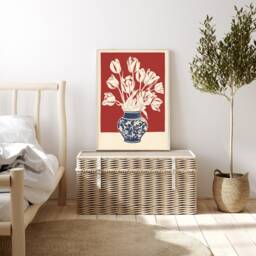 Floral Vase Art Print, Flower Poster, Wall Decor, Art, Still Art - thumbnail 3