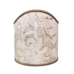 Pair Of Clip-On Shield Shades Ivory & Gold Silk Lampas Rubelli Fabric Dorian Gray Pattern Mini Lampshade - Handmade in Italy - thumbnail 3